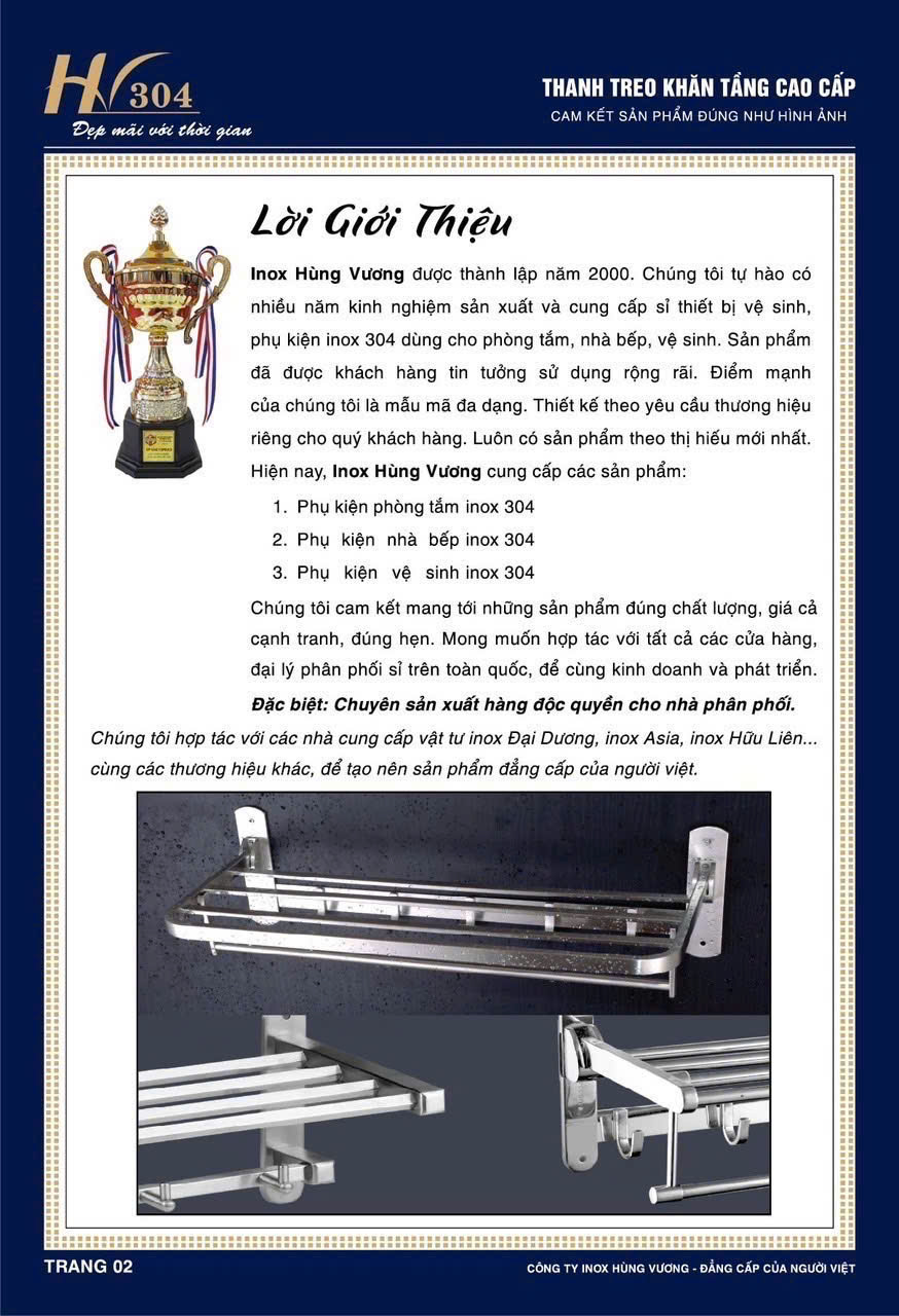 Phụ kiện Inox Hùng Vương bảo hành 20 năm đẹp mãi với thời gian /Page 2